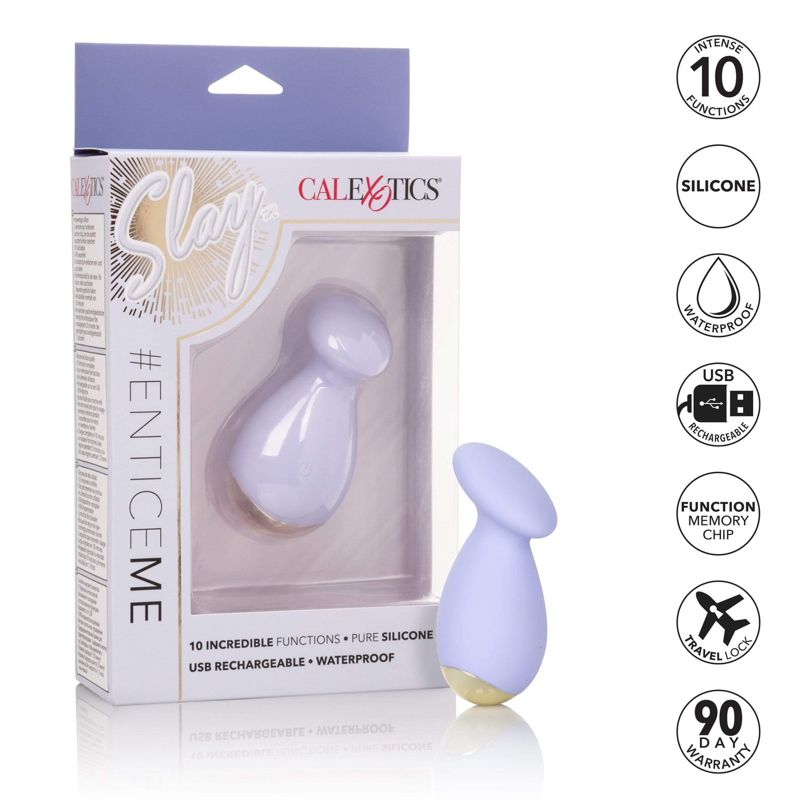 California Exotics - Slay EnticeMe Silicone Clit Massger (Purple) Clit Massager (Vibration) Rechargeable Durio Asia