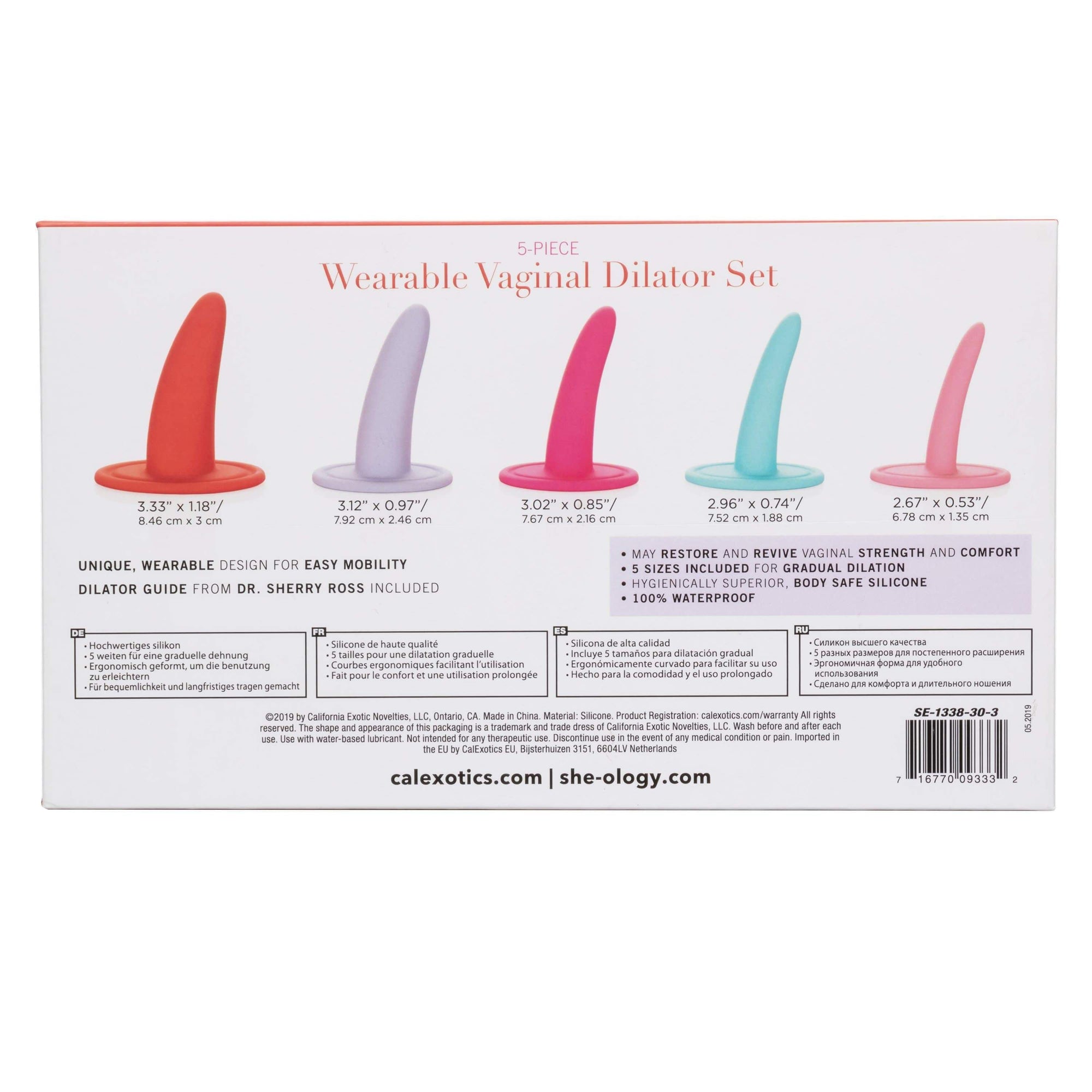 California Exotics - She-ology 5 piece Wearable Vaginal Dilator Set (Multi Colour) Non Realistic Dildo w/o suction cup (Non Vibration) 716770093332 CherryAffairs