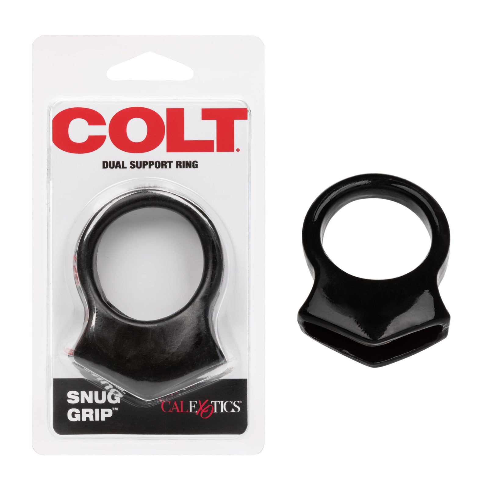 California Exotics - COLT Snug Grip Dual Support Cock Ring (Black) Rubber Cock Ring (Non Vibration) 620049509 CherryAffairs
