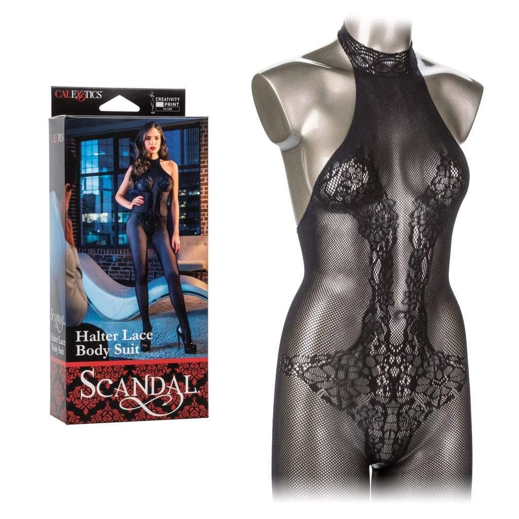 California Exotics - Scandal Halter Lace Body Suit Costume O/S (Black) Costumes 716770093578 CherryAffairs
