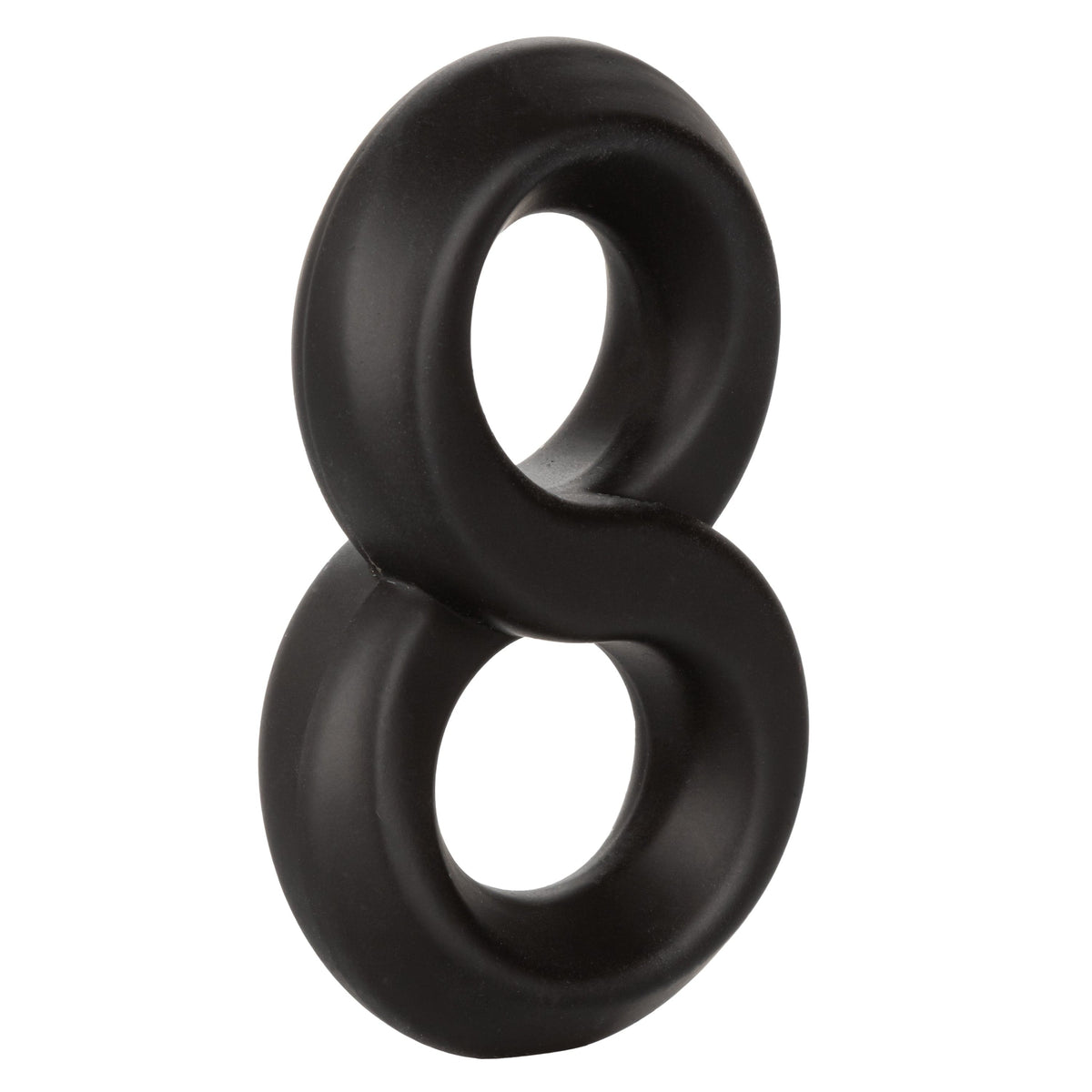 California Exotics - Ultra Soft Crazy 8 Dual Cock Ring (Black) Rubber Cock Ring (Non Vibration) 620084715 CherryAffairs
