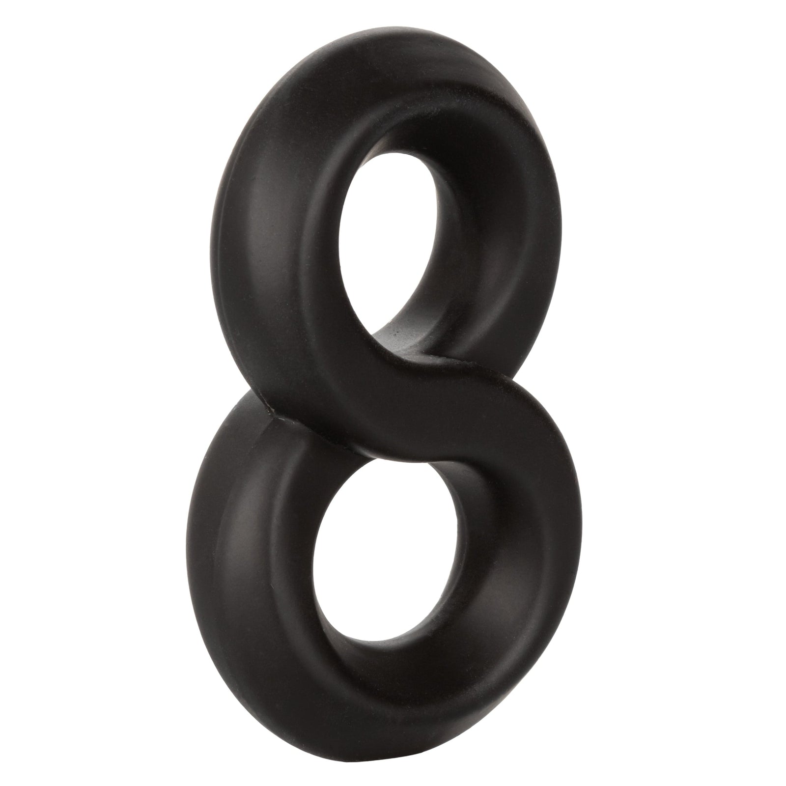 California Exotics - Ultra Soft Crazy 8 Dual Cock Ring (Black) Rubber Cock Ring (Non Vibration) 620084715 CherryAffairs