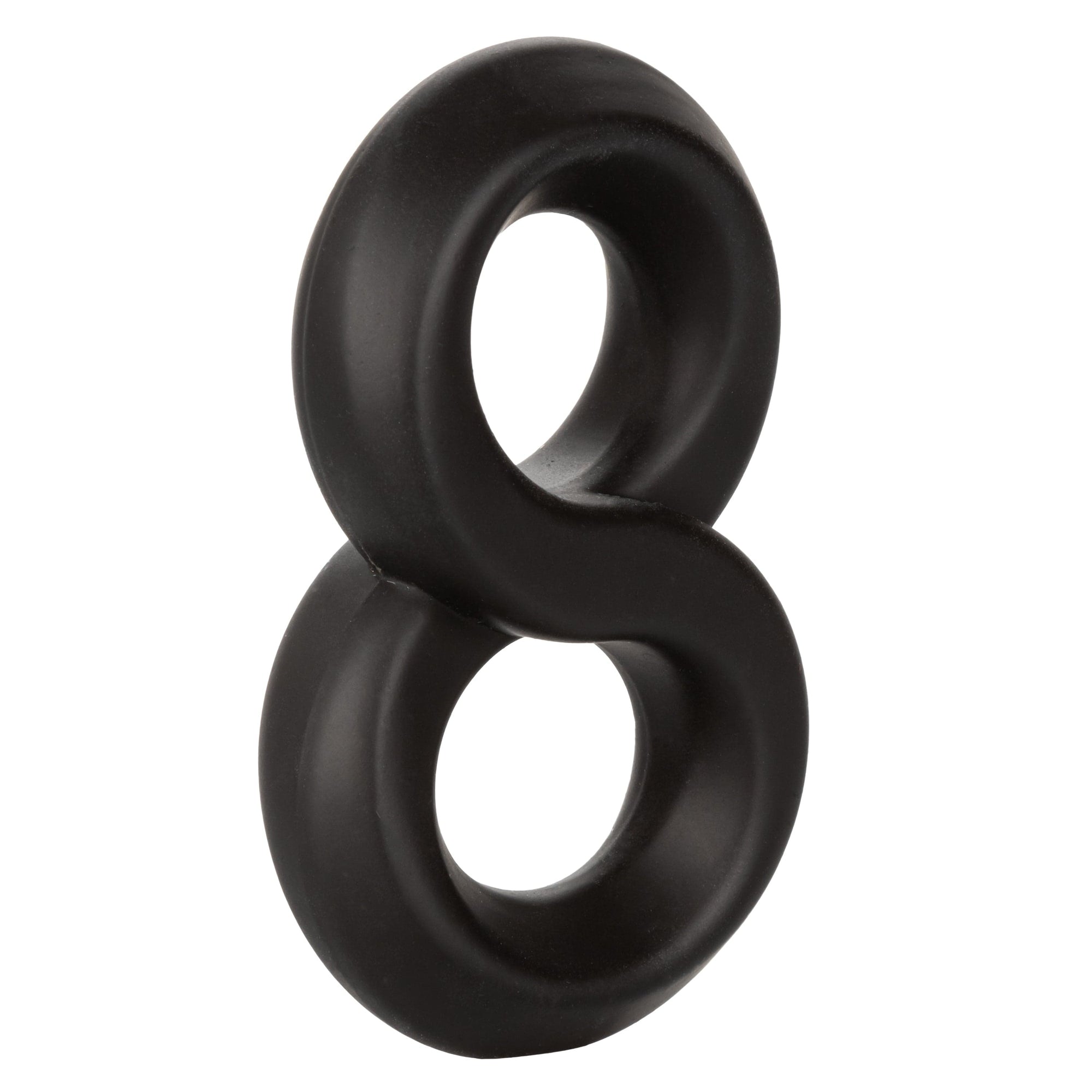 California Exotics - Ultra Soft Crazy 8 Dual Cock Ring (Black) Rubber Cock Ring (Non Vibration) 620084715 CherryAffairs