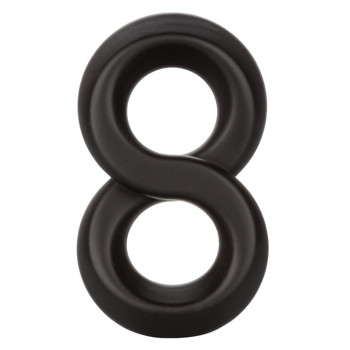 California Exotics - Ultra Soft Crazy 8 Dual Cock Ring (Black) Rubber Cock Ring (Non Vibration) 620084715 CherryAffairs