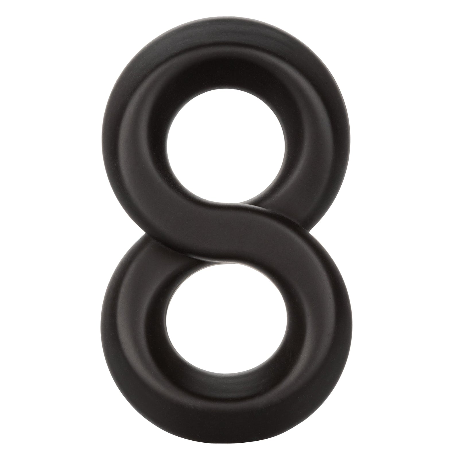 California Exotics - Ultra Soft Crazy 8 Dual Cock Ring (Black) Rubber Cock Ring (Non Vibration) 620084715 CherryAffairs