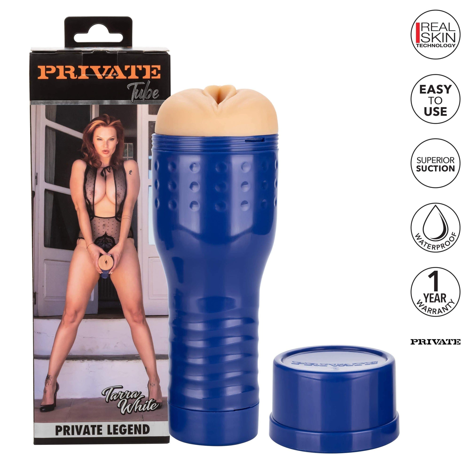 California Exotics - Private Tube Tarra White Private Legend Pussy Masturbator (Blue) Masturbator Vagina (Non Vibration) Durio Asia