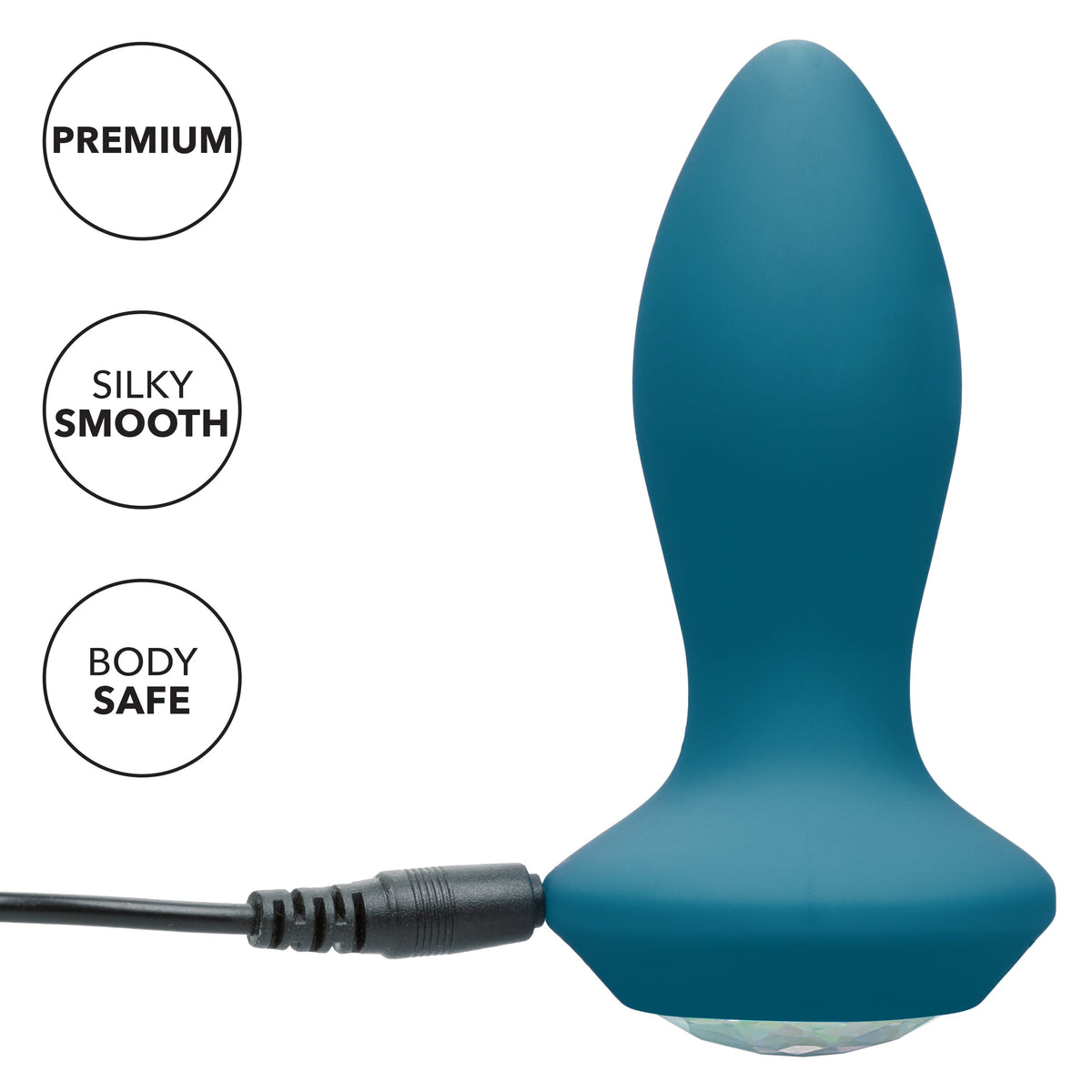 California Exotics - Power Gem Vibrating Petite Crystal Probe Anal Plug (Blue) Anal Plug (Vibration) Rechargeable 716770094070 CherryAffairs