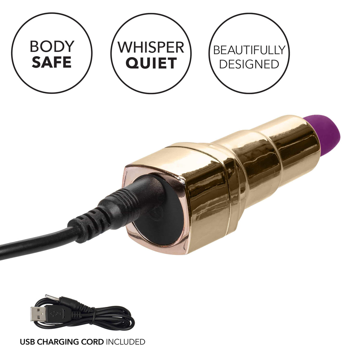 California Exotics - Naughty Bits Bad Bitch Discreet Lipstick Vibrator (Gold) Discreet Toys 716770094292 CherryAffairs