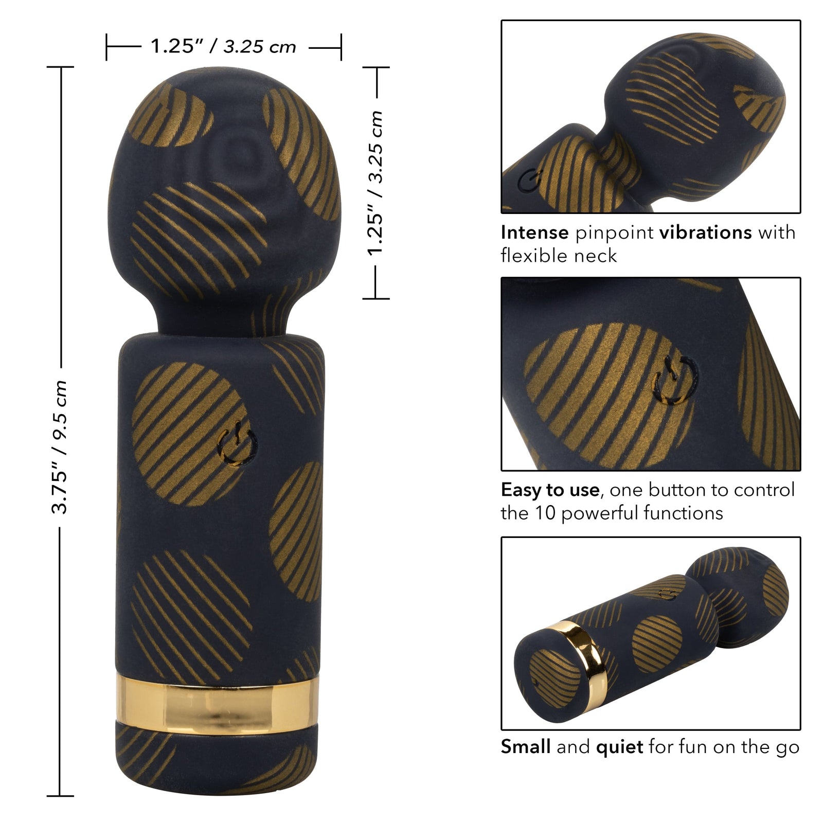 California Exotics - Naughty Bits Lit Clit Teenie Weenie Mini Wand Massager (Black) Mini Wand Massagers (Vibration) Rechargeable 716770094308 CherryAffairs