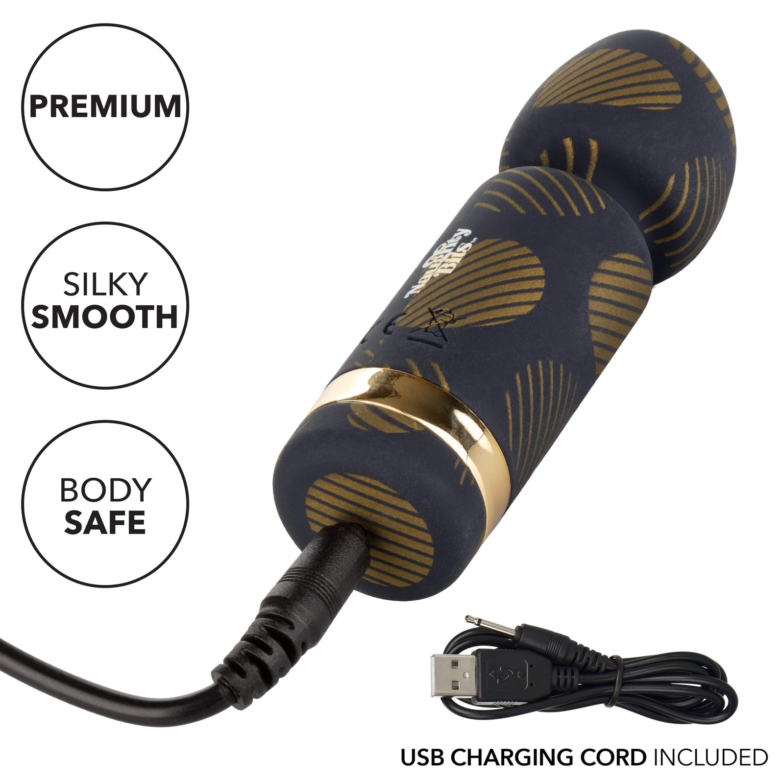 California Exotics - Naughty Bits Lit Clit Teenie Weenie Mini Wand Massager (Black) Mini Wand Massagers (Vibration) Rechargeable 716770094308 CherryAffairs