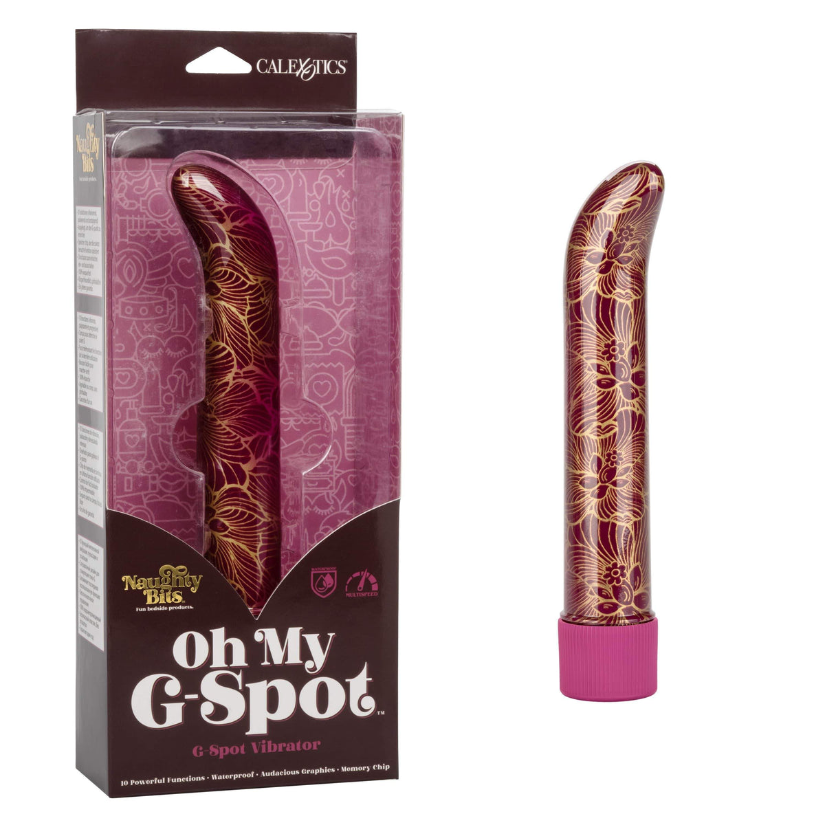 California Exotics - Naughty Bits Oh My G Spot Vibrator (Gold) G Spot Dildo (Vibration) Non Rechargeable 716770094346 CherryAffairs