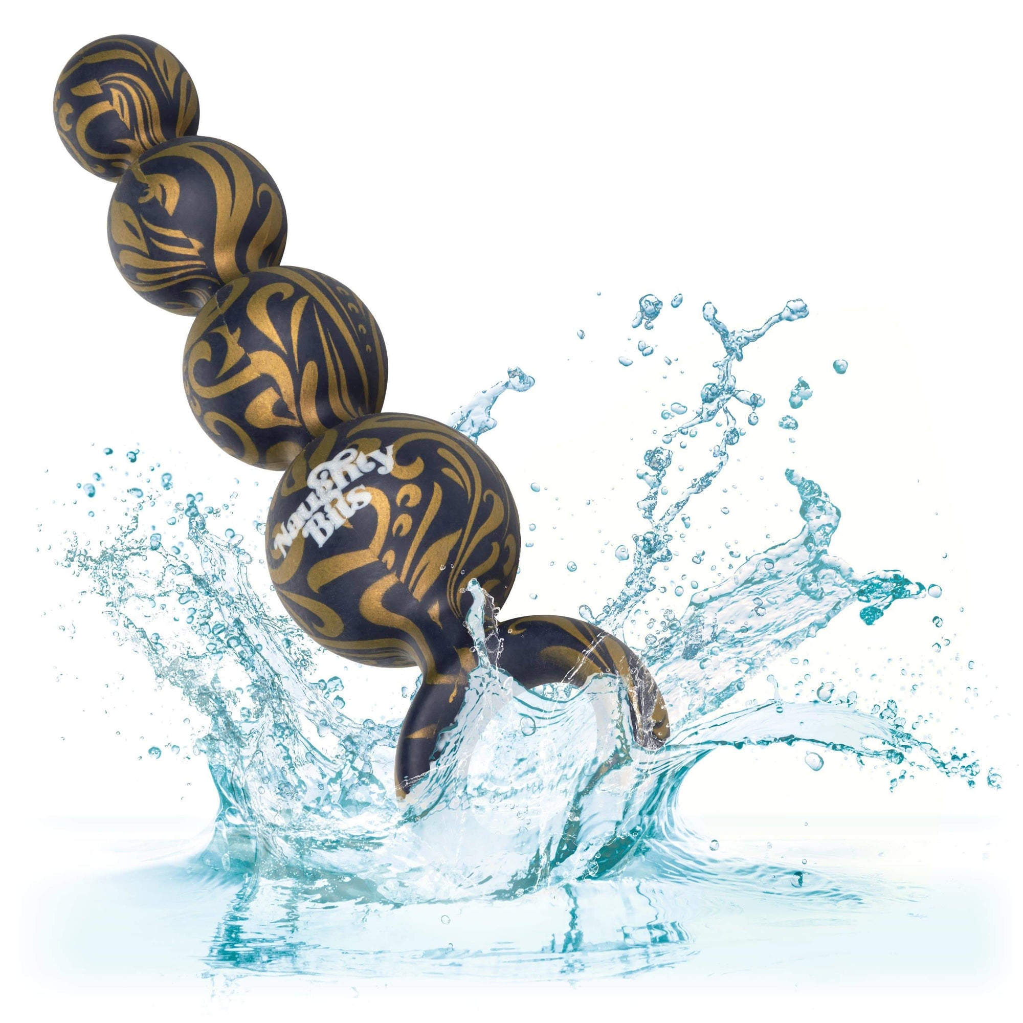 California Exotics - Naughty Bits Butt Balls Silicone Booty Beads (Black) Anal Beads (Non Vibration) 716770094391 CherryAffairs