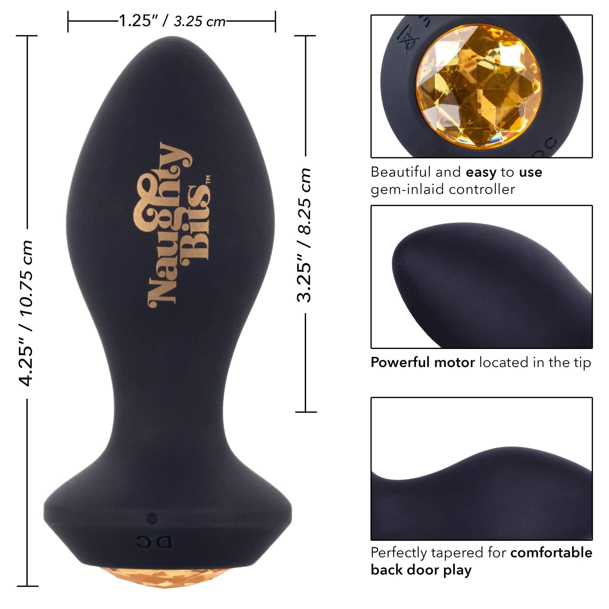 California Exotics - Naughty Bits Shake Your Ass Petite Vibrating Butt Plug (Black) Anal Plug (Vibration) Rechargeable 716770094407 CherryAffairs