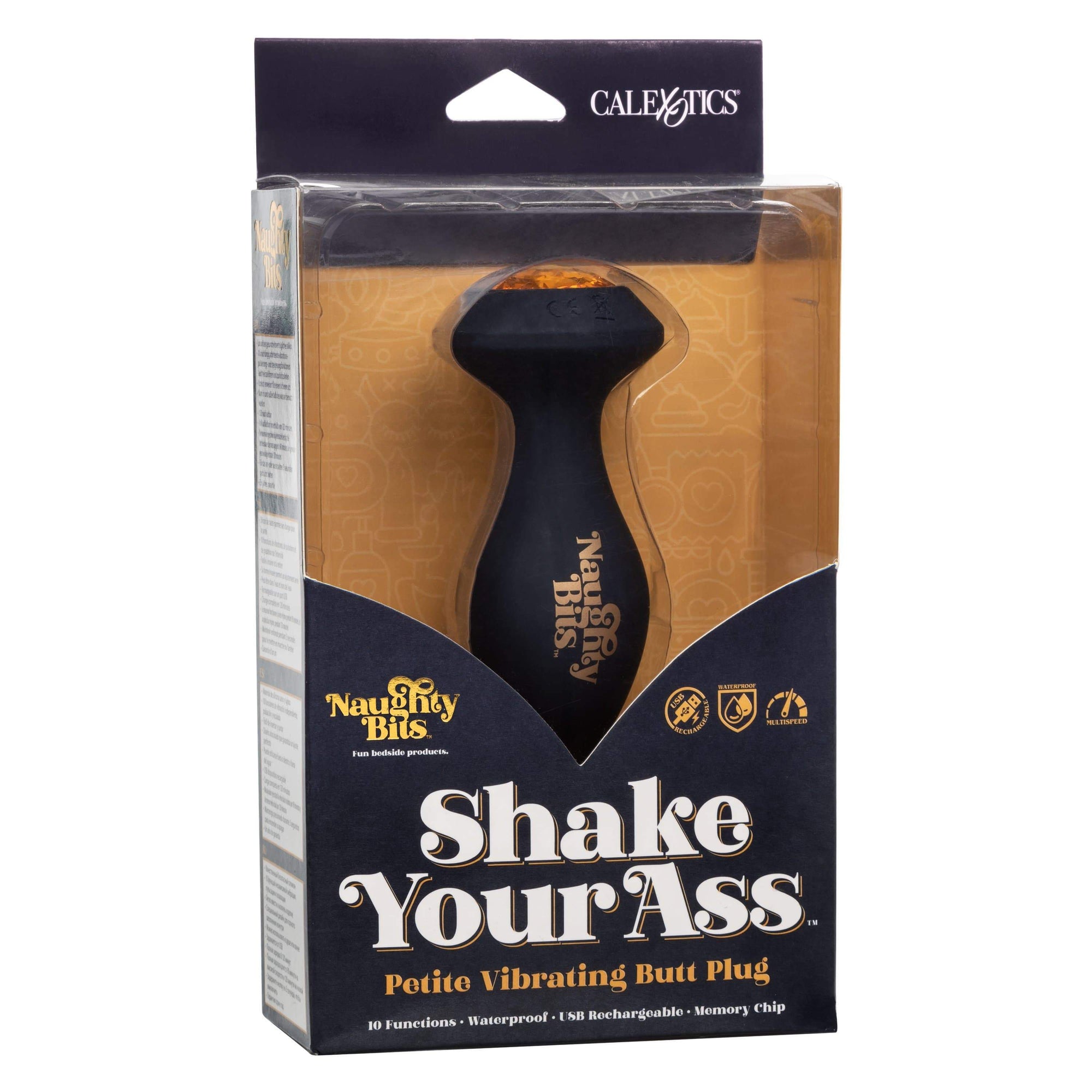 California Exotics - Naughty Bits Shake Your Ass Petite Vibrating Butt Plug (Black) Anal Plug (Vibration) Rechargeable 716770094407 CherryAffairs