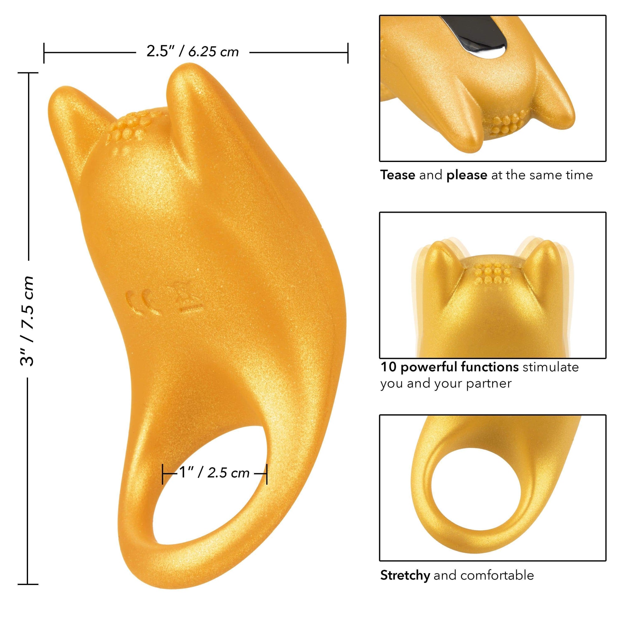 California Exotics - Naughty Bits Horny AF Vibrating Cock Ring (Yellow) Silicone Cock Ring (Vibration) Rechargeable 716770094414 CherryAffairs