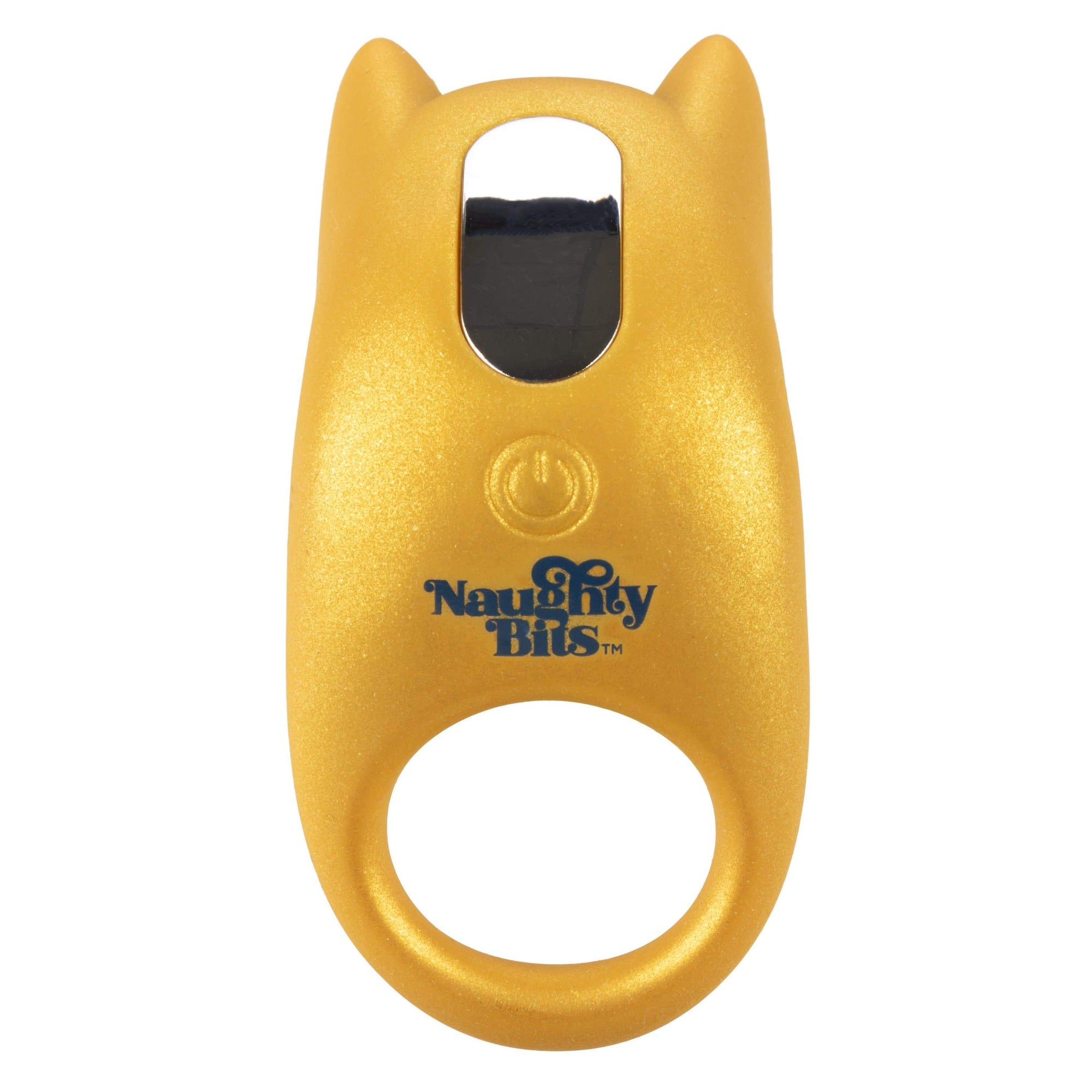 California Exotics - Naughty Bits Horny AF Vibrating Cock Ring (Yellow) Silicone Cock Ring (Vibration) Rechargeable 716770094414 CherryAffairs