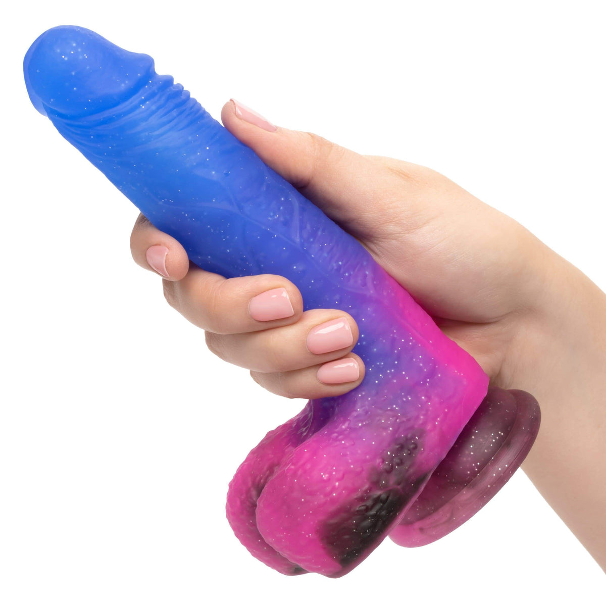 California Exotics - Naughty Bits Ombre Hombre Vibrating Dildo (Purple) Realistic Dildo with suction cup (Vibration) Rechargeable 716770094421 CherryAffairs