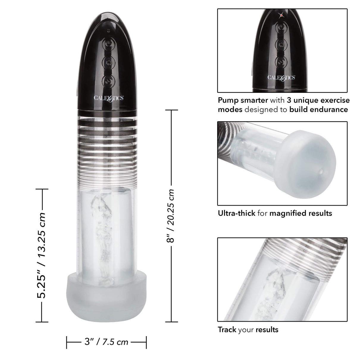 California Exotics - Optimum Series Executive Automatic Smart Pump (Black) Penis Pump (Vibration) Rechargeable 716770094513 CherryAffairs