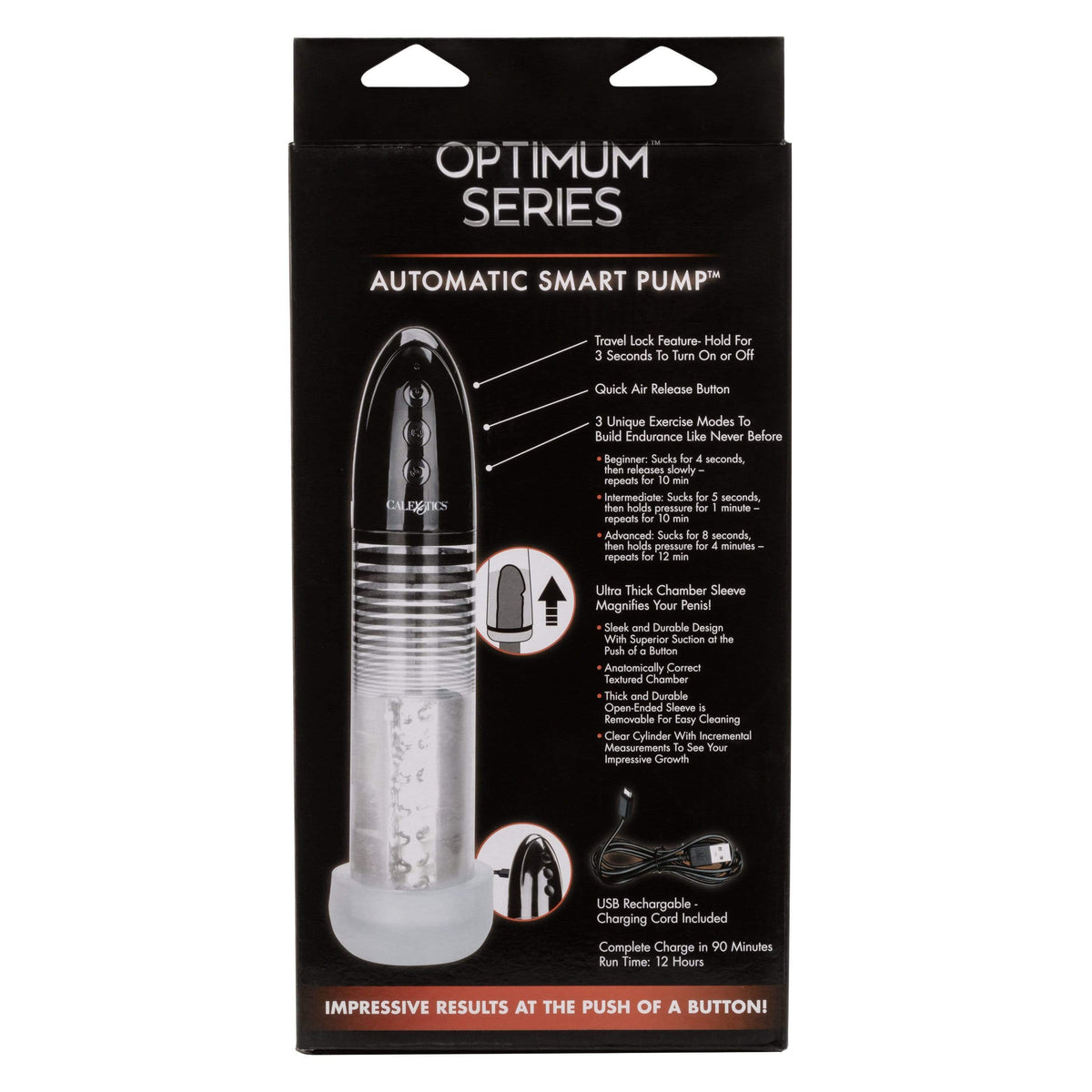 California Exotics - Optimum Series Executive Automatic Smart Pump (Black) Penis Pump (Vibration) Rechargeable 716770094513 CherryAffairs