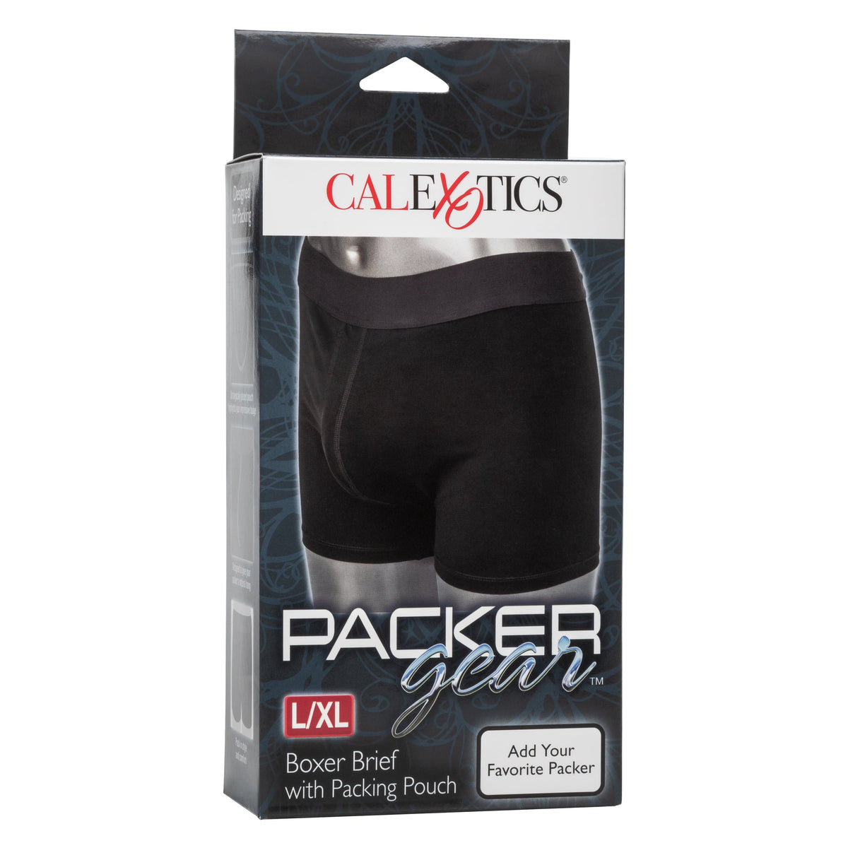 California Exotics - Packer Gear Boxer Brief Strap On Harness with Packing Pouch L/XL (Black) Strap On w/o Dildo 716770094605 CherryAffairs