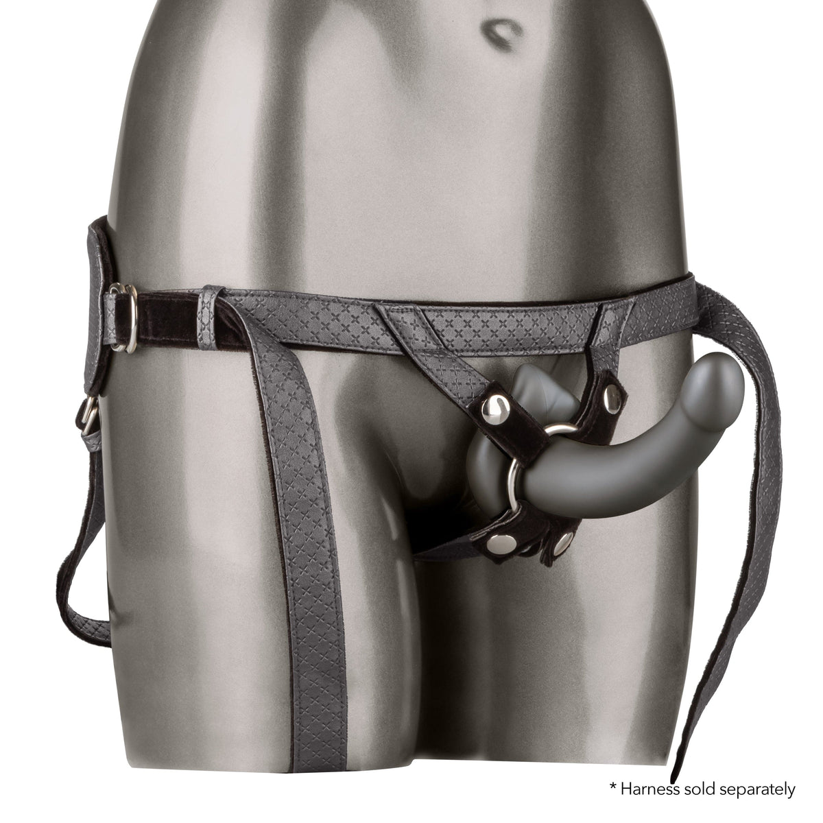 California Exotics - Her Royal Harness Me2 Ultra Soft G Probe Strap On Dildo (Black) Non Realistic Dildo with suction cup (Non Vibration) 716770094674 CherryAffairs