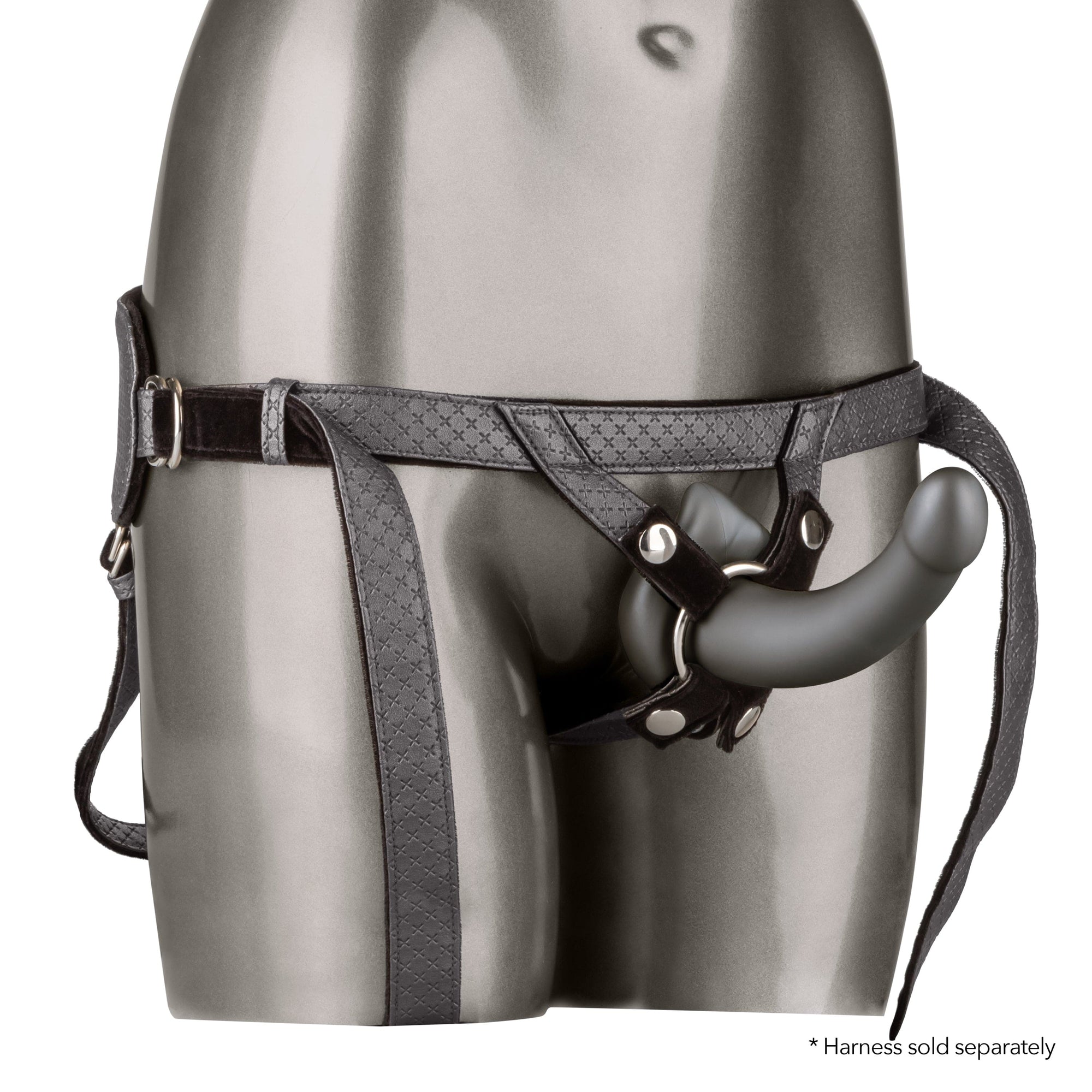 California Exotics - Her Royal Harness Me2 Ultra Soft G Probe Strap On Dildo (Black) Non Realistic Dildo with suction cup (Non Vibration) 716770094674 CherryAffairs