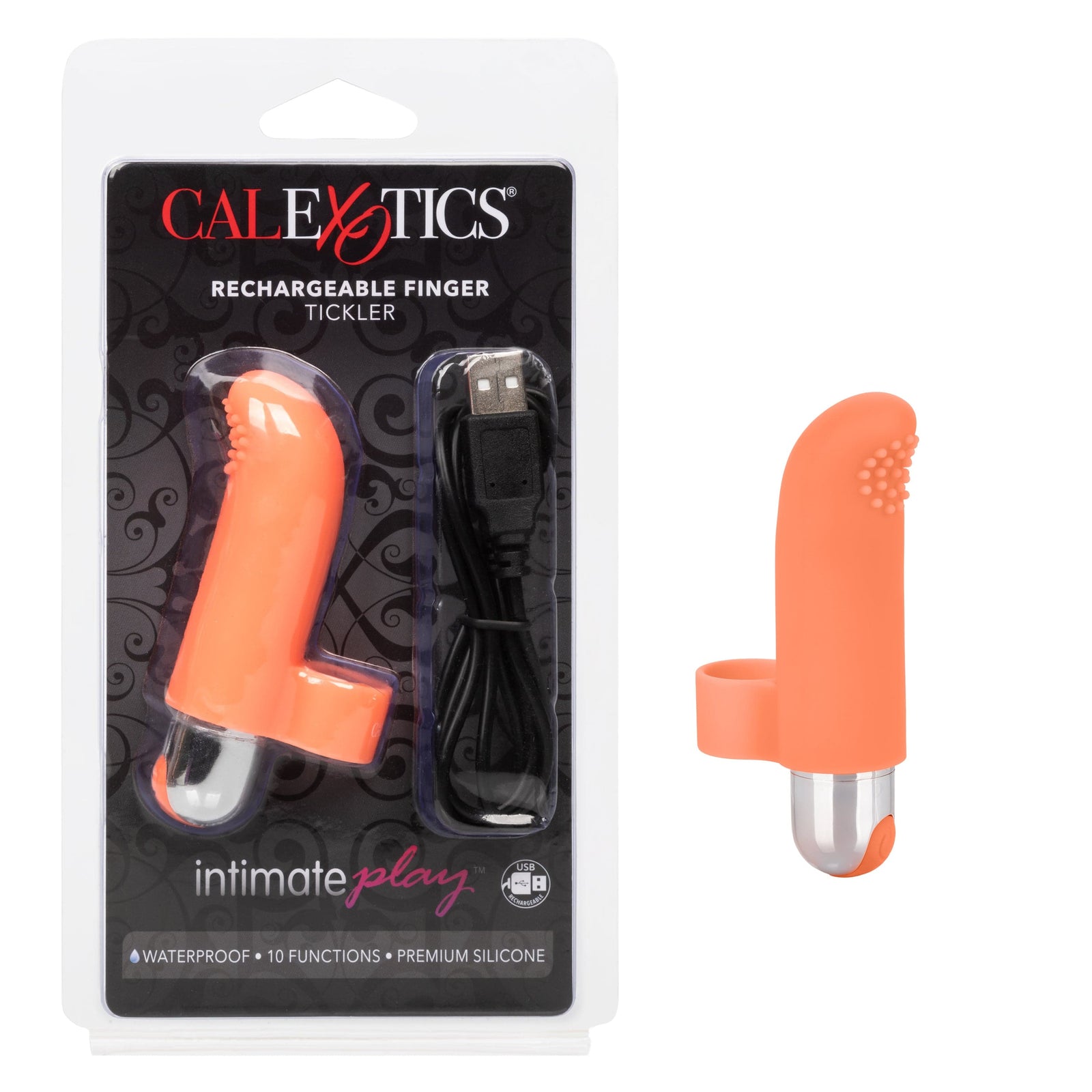 California Exotics - Intimate Play Rechargeable Finger Tickler Clit Massager (Orange) Clit Massager (Vibration) Rechargeable 716770094759 CherryAffairs