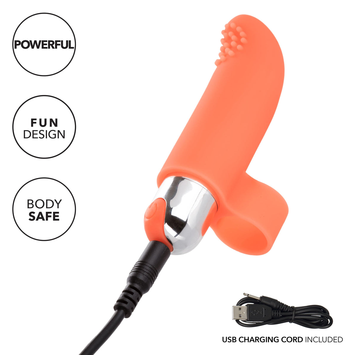 California Exotics - Intimate Play Rechargeable Finger Tickler Clit Massager (Orange) Clit Massager (Vibration) Rechargeable 716770094759 CherryAffairs