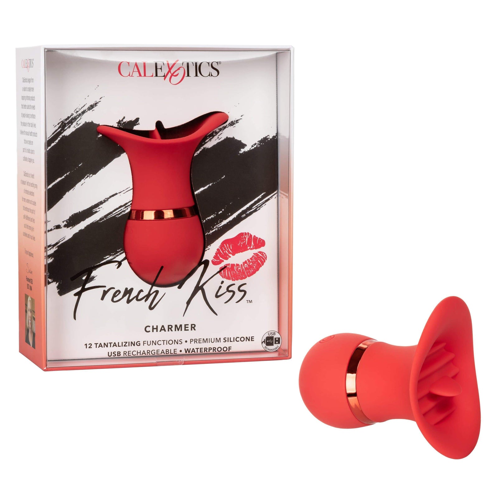 California Exotics - French Kiss Charmer Clit Massager (Red) Clit Massager (Vibration) Rechargeable 716770094780 CherryAffairs