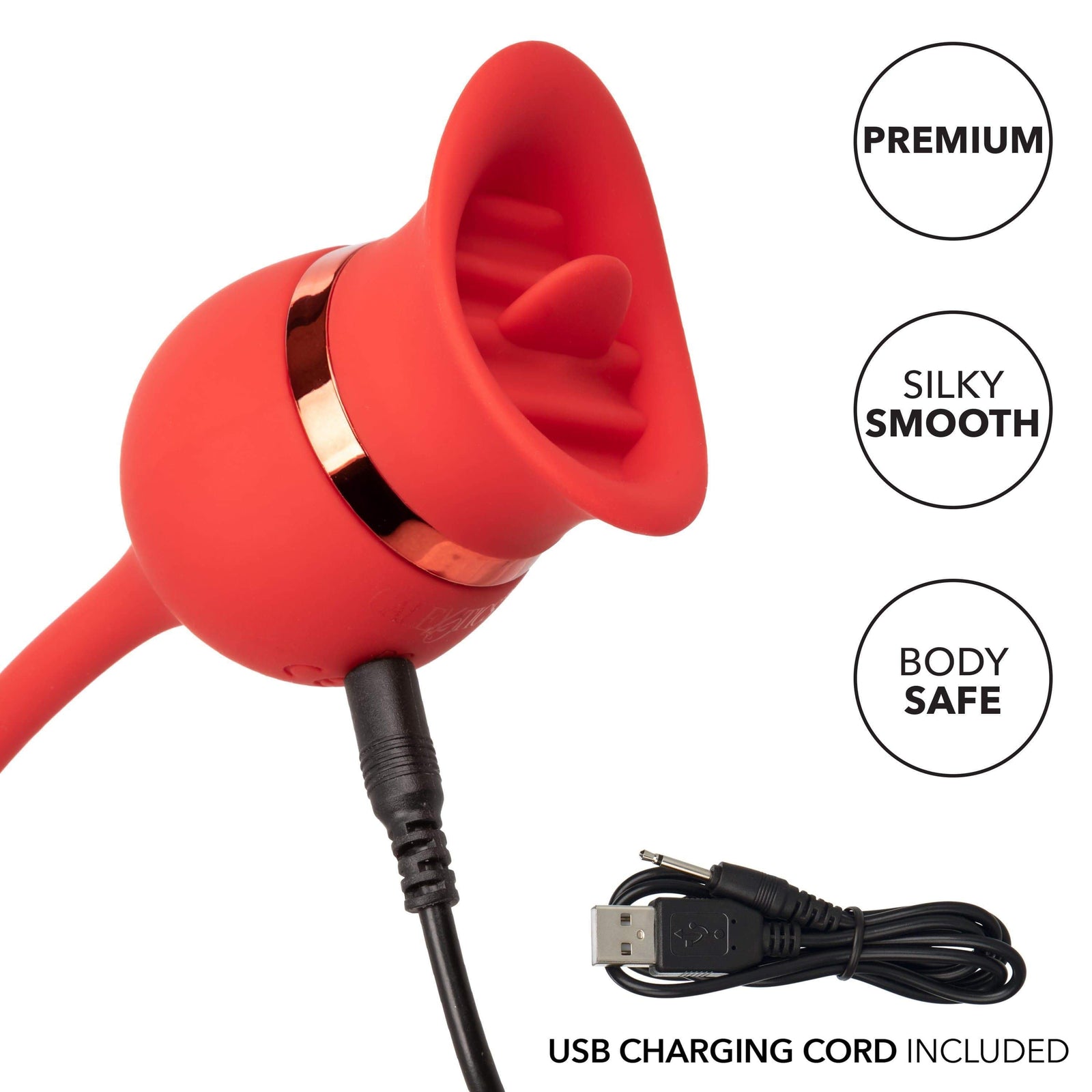 California Exotics - French Kiss Casanova Egg and Clit Massager (Red) Clit Massager (Vibration) Rechargeable 716770094797 CherryAffairs