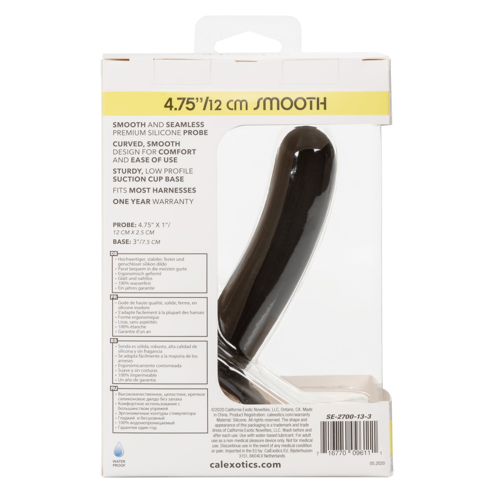 California Exotics - Boundless Smooth Pegging Probe Strap on Dildo 4.75" (Black) Non Realistic Dildo with suction cup (Non Vibration) 716770096111 CherryAffairs