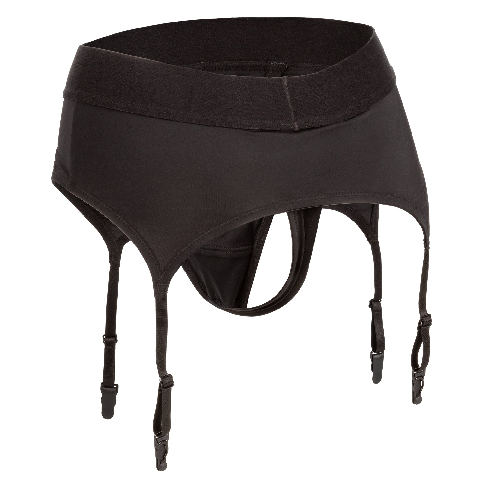 California Exotics - Boundless Thong with Garter Strap On S/M (Black) Strap On w/o Dildo 716770096289 CherryAffairs