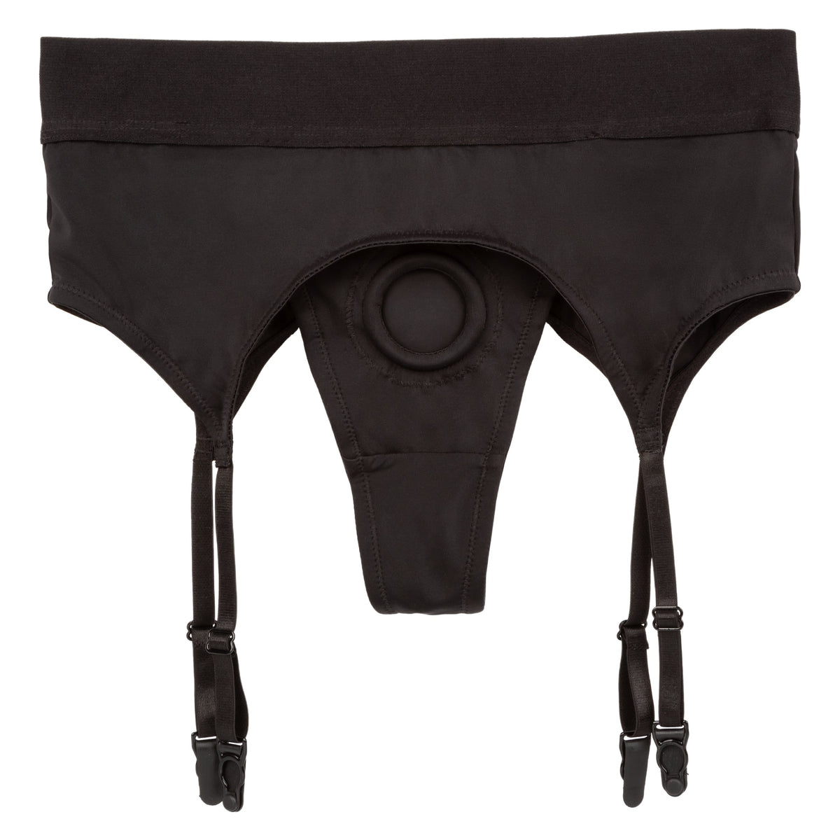 California Exotics - Boundless Thong with Garter Strap On S/M (Black) Strap On w/o Dildo 716770096289 CherryAffairs