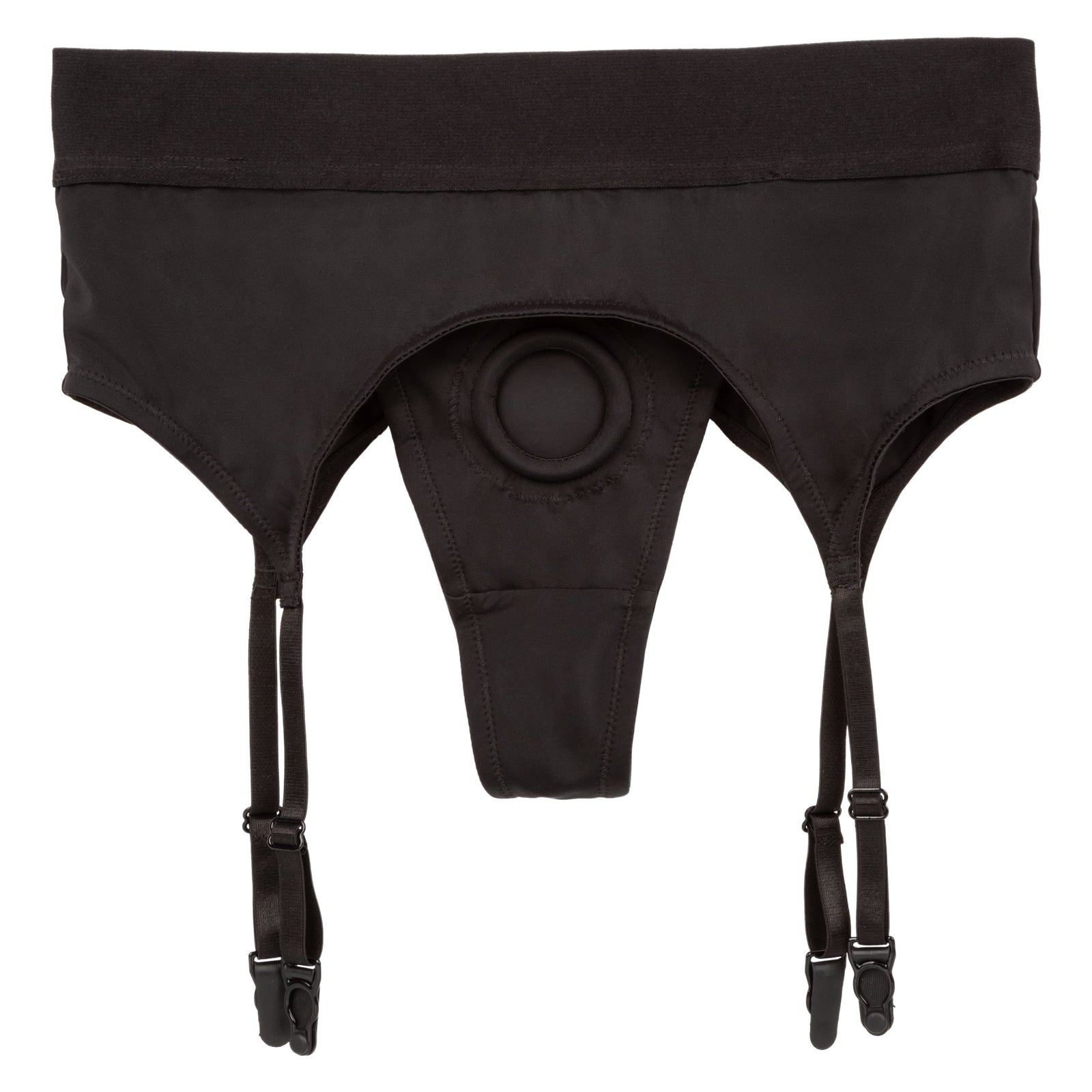 California Exotics - Boundless Thong with Garter Strap On S/M (Black) Strap On w/o Dildo 716770096289 CherryAffairs
