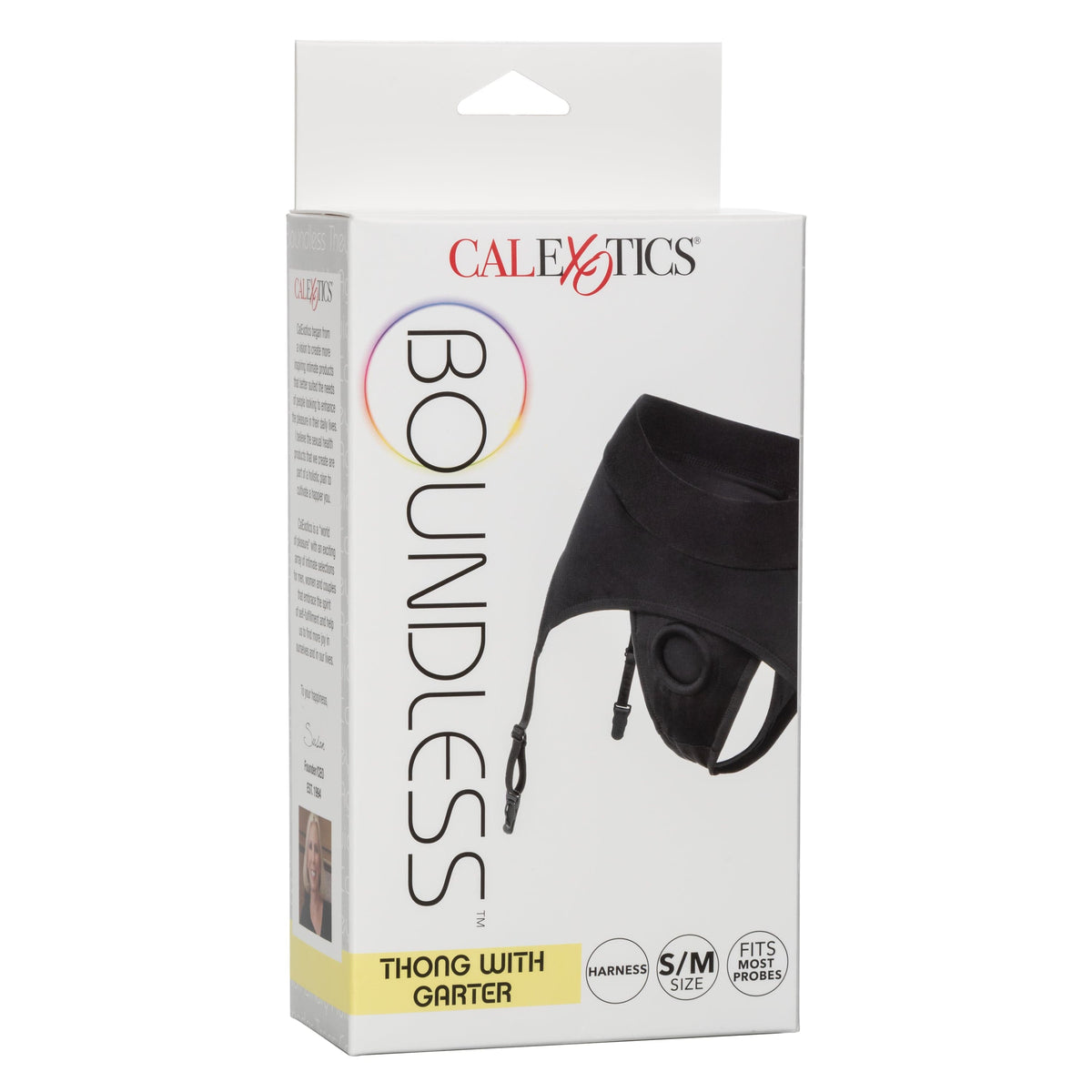 California Exotics - Boundless Thong with Garter Strap On S/M (Black) Strap On w/o Dildo 716770096289 CherryAffairs