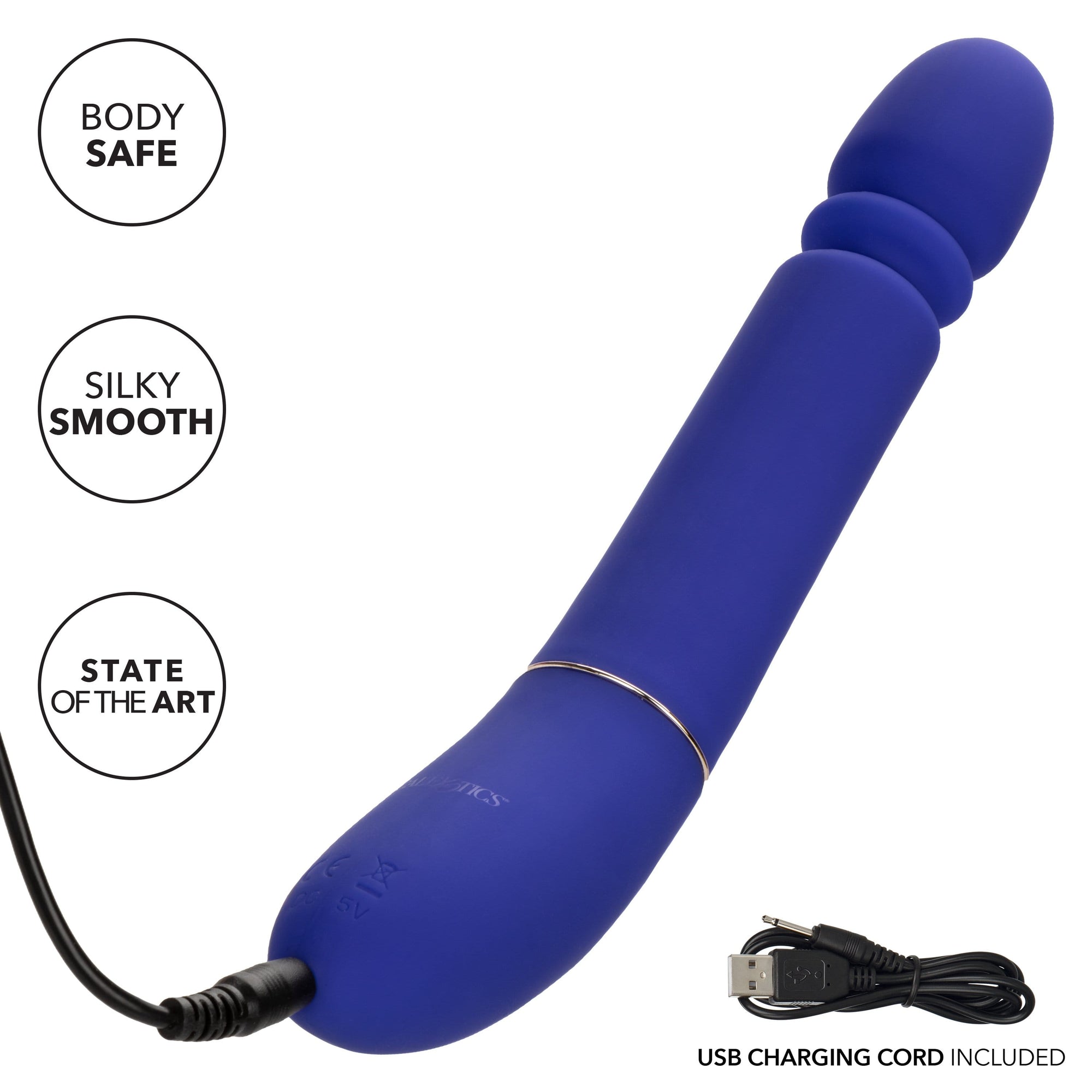 California Exotics - Shameless Slim Thumper Wand Massager (Purple) Wand Massagers (Vibration) Rechargeable 716770096777 CherryAffairs