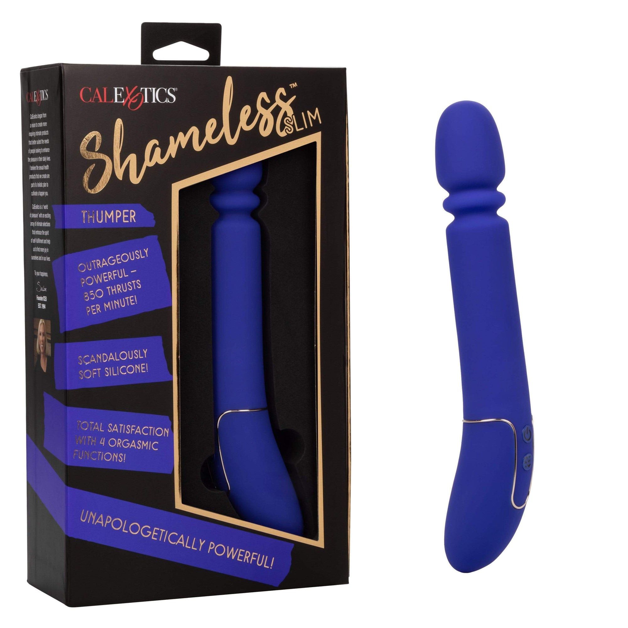 California Exotics - Shameless Slim Thumper Wand Massager (Purple) Wand Massagers (Vibration) Rechargeable 716770096777 CherryAffairs