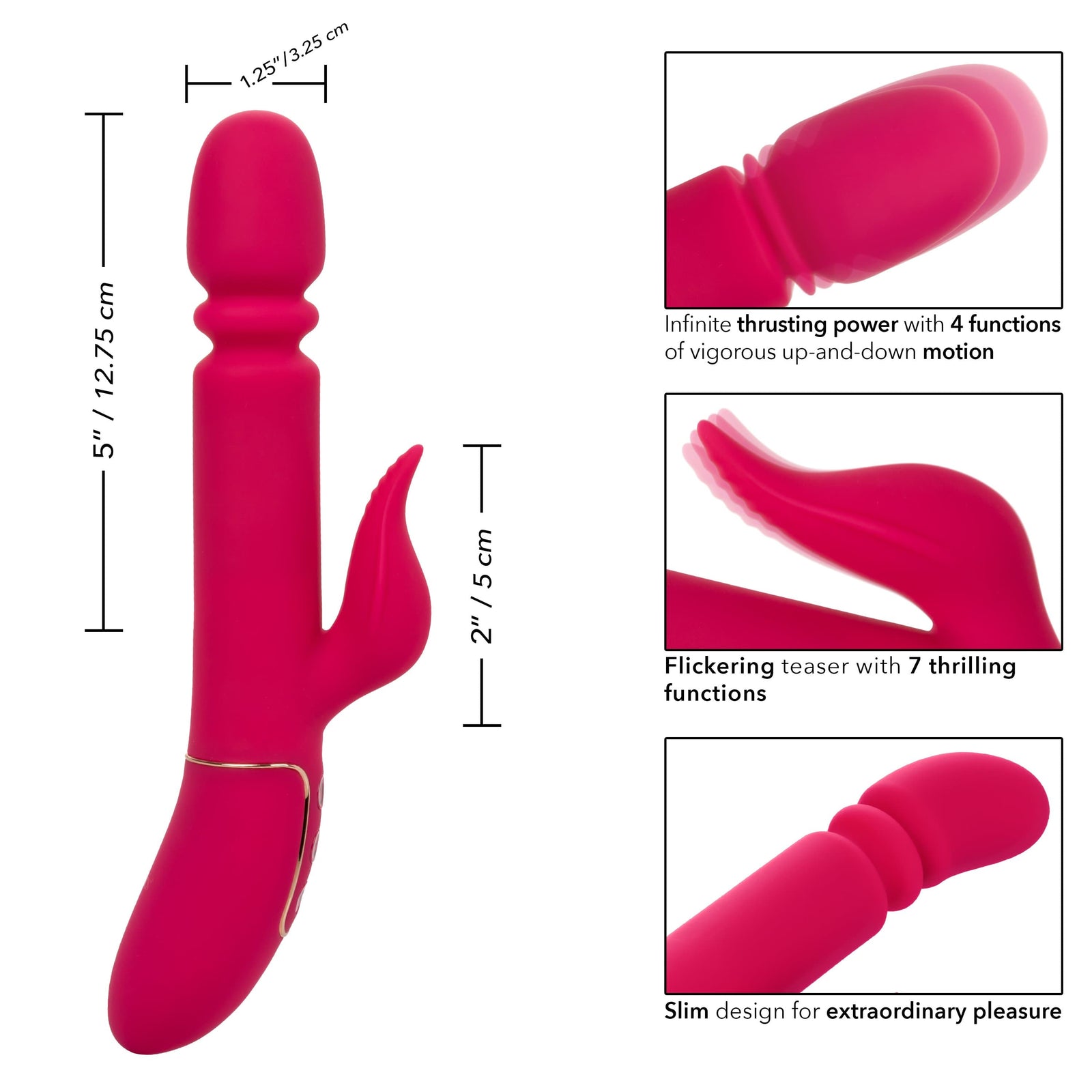 California Exotics - Shameless Slim Charmer Rabbit Vibrator (Pink) Rabbit Dildo (Vibration) Rechargeable 716770096784 CherryAffairs