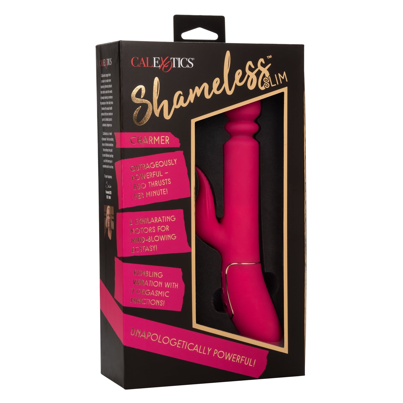 California Exotics - Shameless Slim Charmer Rabbit Vibrator (Pink) Rabbit Dildo (Vibration) Rechargeable 716770096784 CherryAffairs
