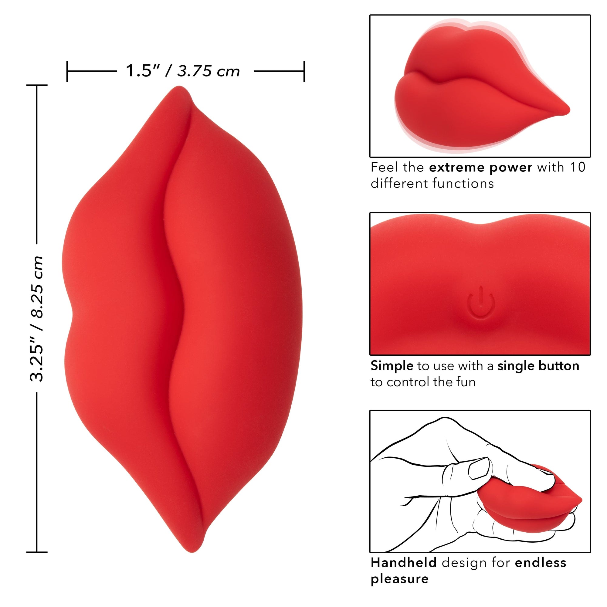 California Exotics - Naughty Bits Muah Discreet Mini Vibrator (Red) Discreet Toys 716770096821 CherryAffairs