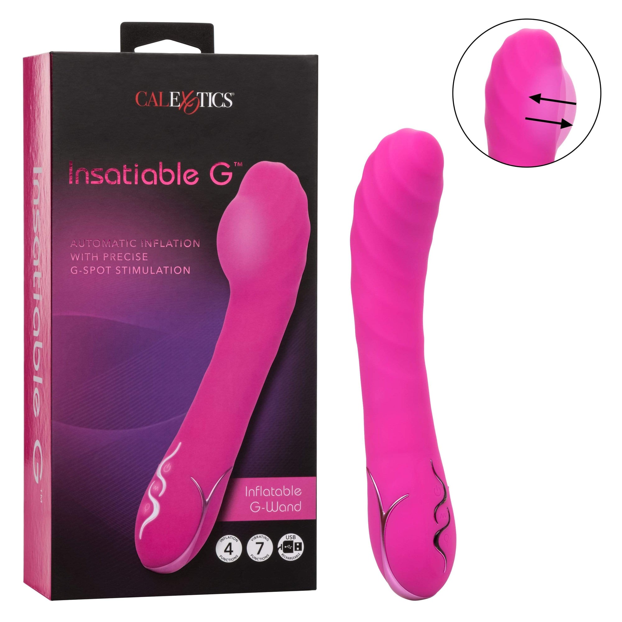 California Exotics - Insatiable G Inflatable G Spot Vibrator (Pink) G Spot Dildo (Vibration) Rechargeable 716770097132 CherryAffairs