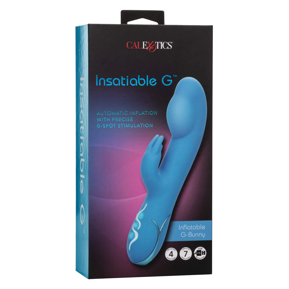 California Exotics - Insatiable G Inflatable G Bunny Vibrator (Blue) Rabbit Dildo (Vibration) Rechargeable 716770097149 CherryAffairs