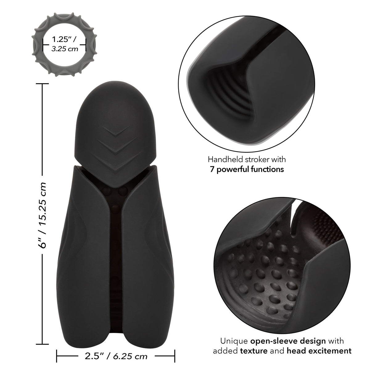 California Exotics - Optimum Power Elite Pro Stroker Masturbator (Black) Masturbator Soft Stroker (Vibration) Rechargeable 716770097187 CherryAffairs