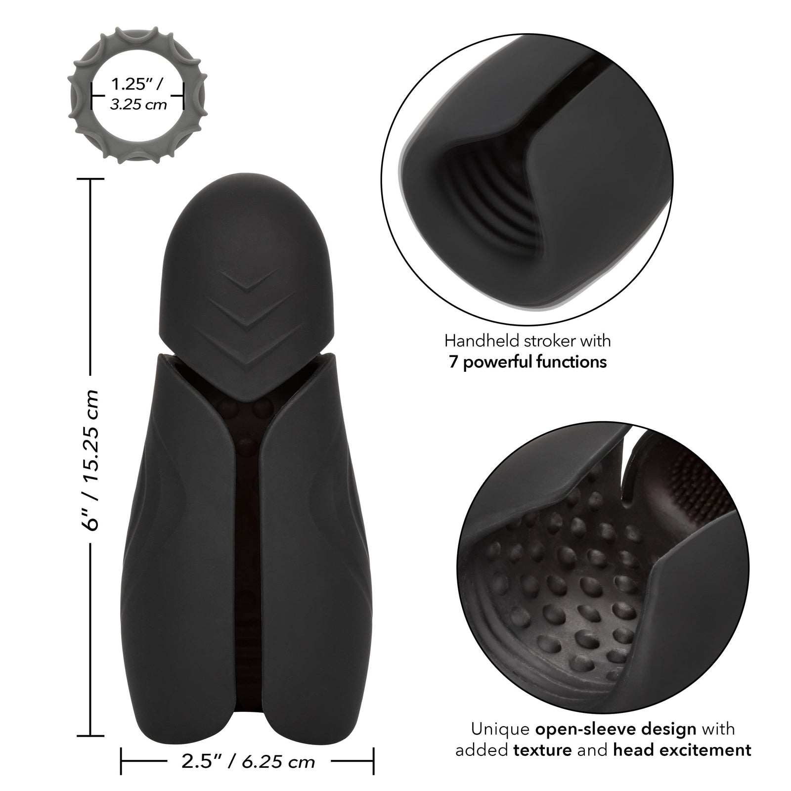 California Exotics - Optimum Power Elite Pro Stroker Masturbator (Black) Masturbator Soft Stroker (Vibration) Rechargeable 716770097187 CherryAffairs