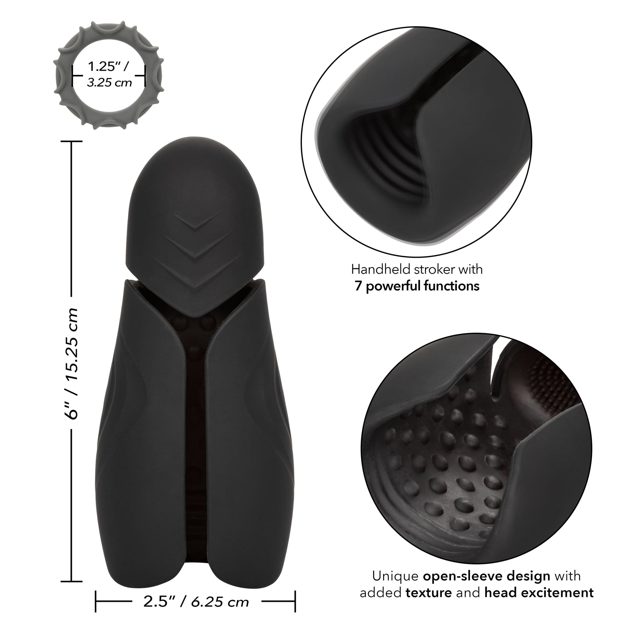 California Exotics - Optimum Power Elite Pro Stroker Masturbator (Black) Masturbator Soft Stroker (Vibration) Rechargeable 716770097187 CherryAffairs