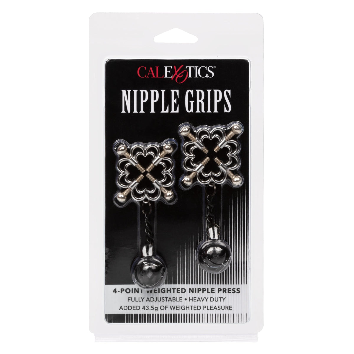 California Exotics - Nipple Grips 4 Point Weighted Nipple Press Clamps (Silver) Nipple Clamps (Non Vibration) 716770097446 CherryAffairs