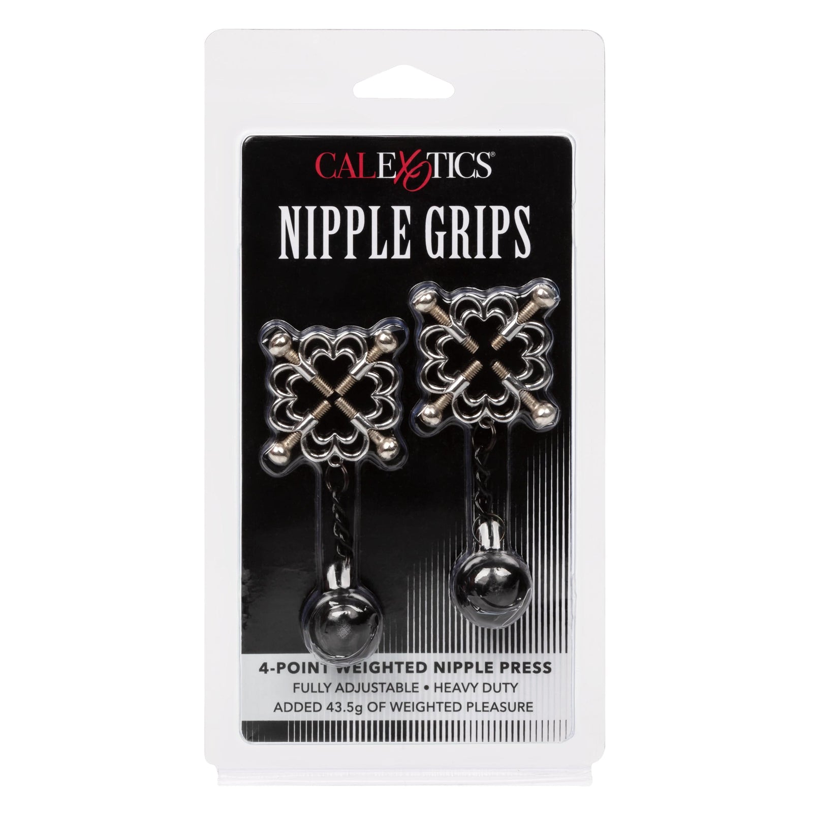 California Exotics - Nipple Grips 4 Point Weighted Nipple Press Clamps (Silver) Nipple Clamps (Non Vibration) 716770097446 CherryAffairs