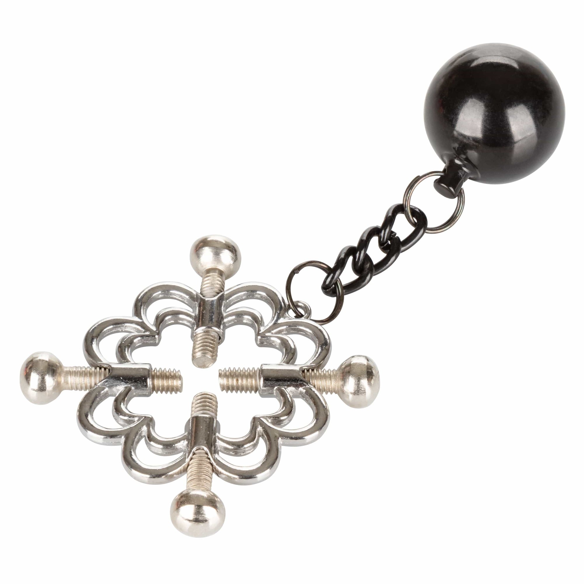 California Exotics - Nipple Grips 4 Point Weighted Nipple Press Clamps (Silver) Nipple Clamps (Non Vibration) 716770097446 CherryAffairs