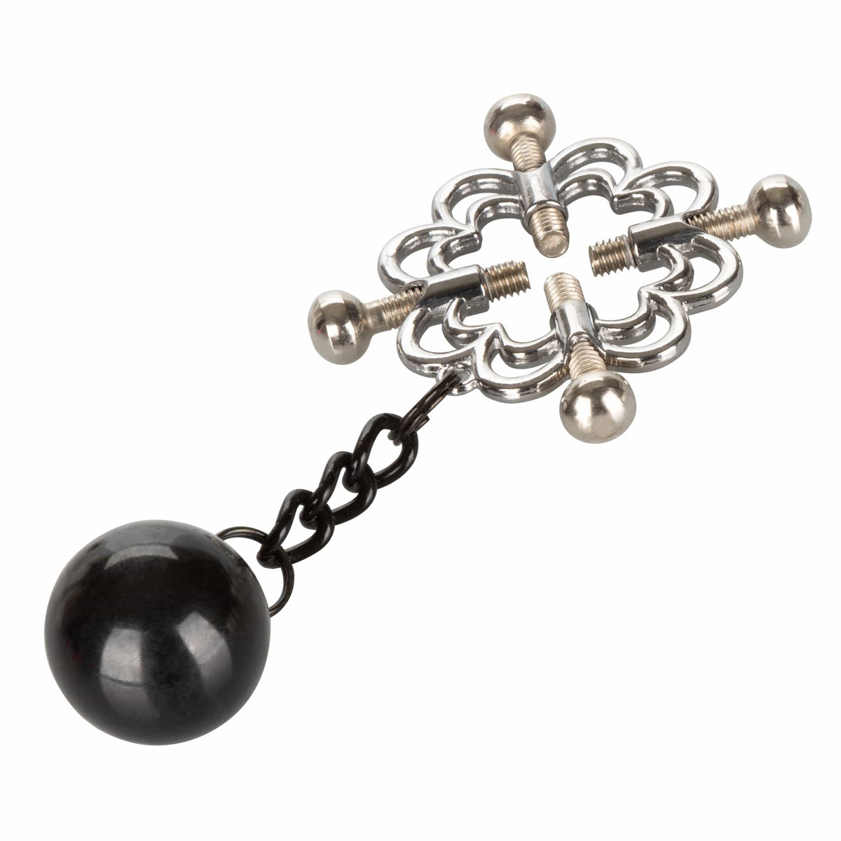 California Exotics - Nipple Grips 4 Point Weighted Nipple Press Clamps (Silver) Nipple Clamps (Non Vibration) 716770097446 CherryAffairs