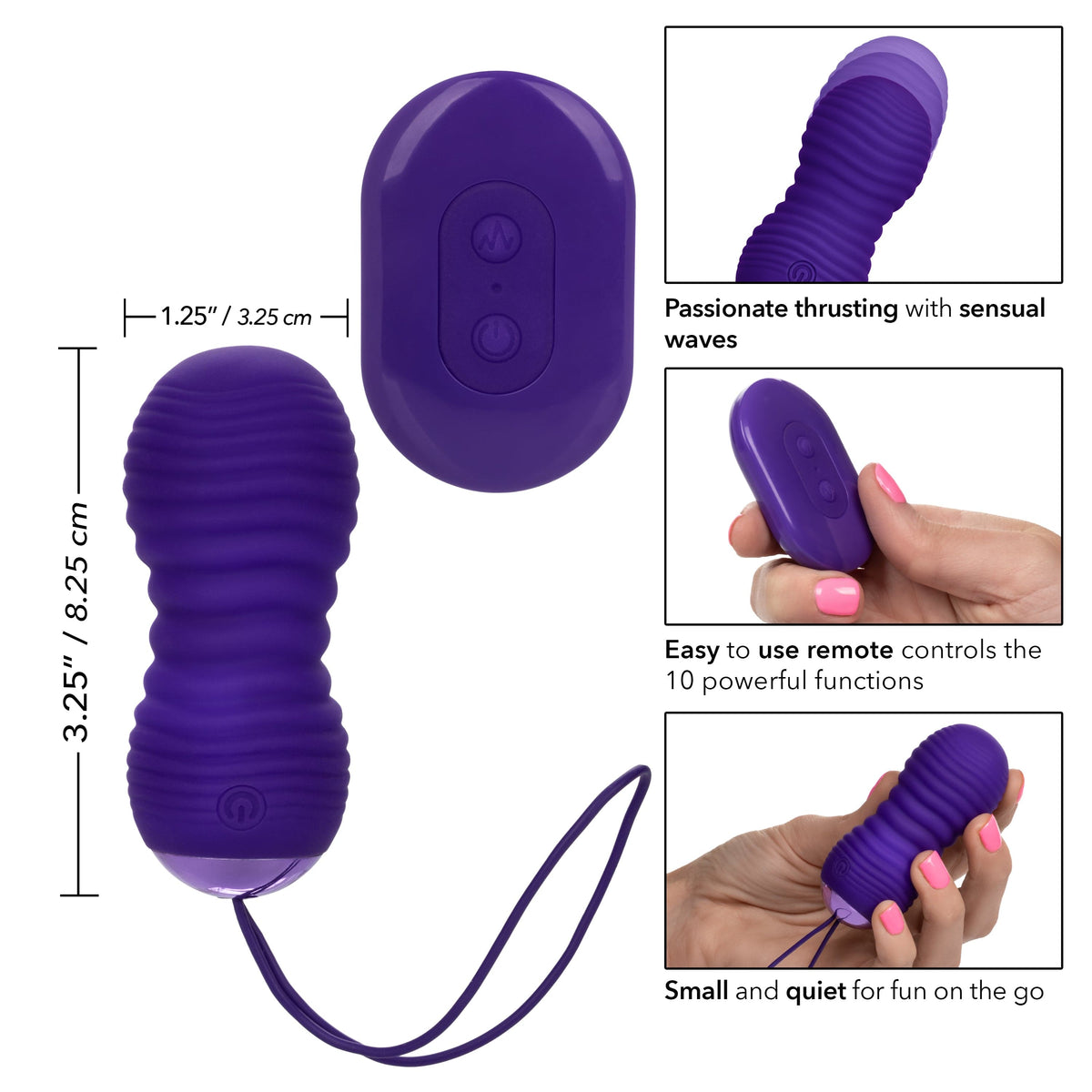 California Exotics - Slay ThrustMe Remote Control Thursting Egg Massager (Purple) Wireless Remote Control Egg (Vibration) Rechargeable 620083980 CherryAffairs